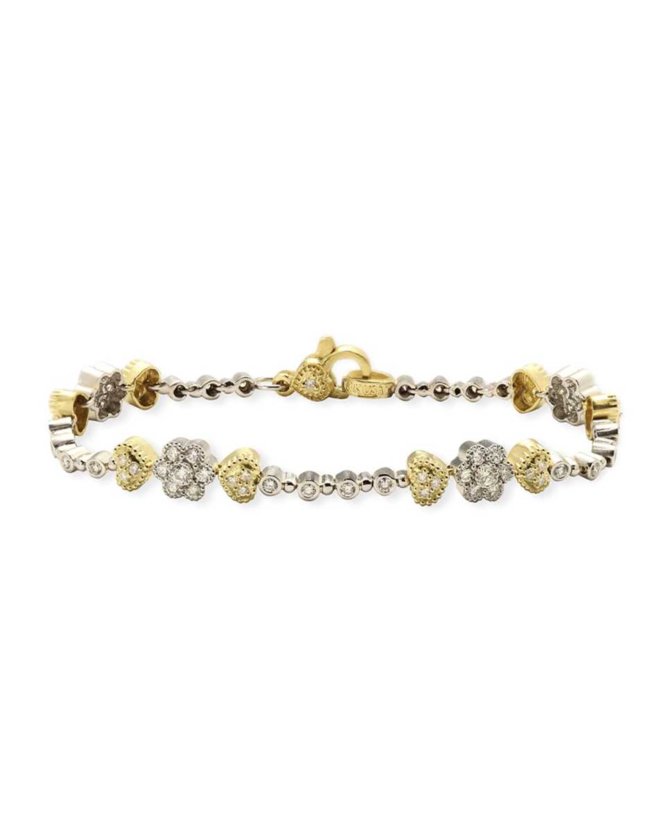 Happiness Two-Tone Gold and Diamond Heart Cluster Bracelet