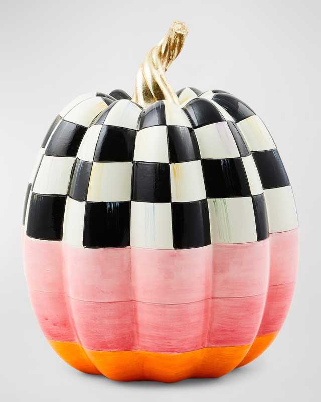 Cotton Candy Medium Check Pumpkin, 12.6"