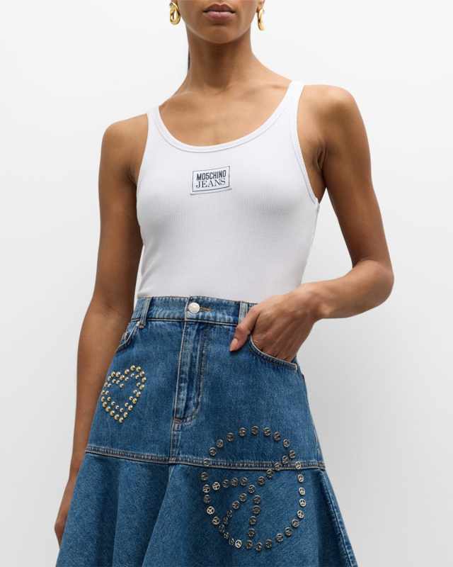 Ribbed Logo Patch Tank Top