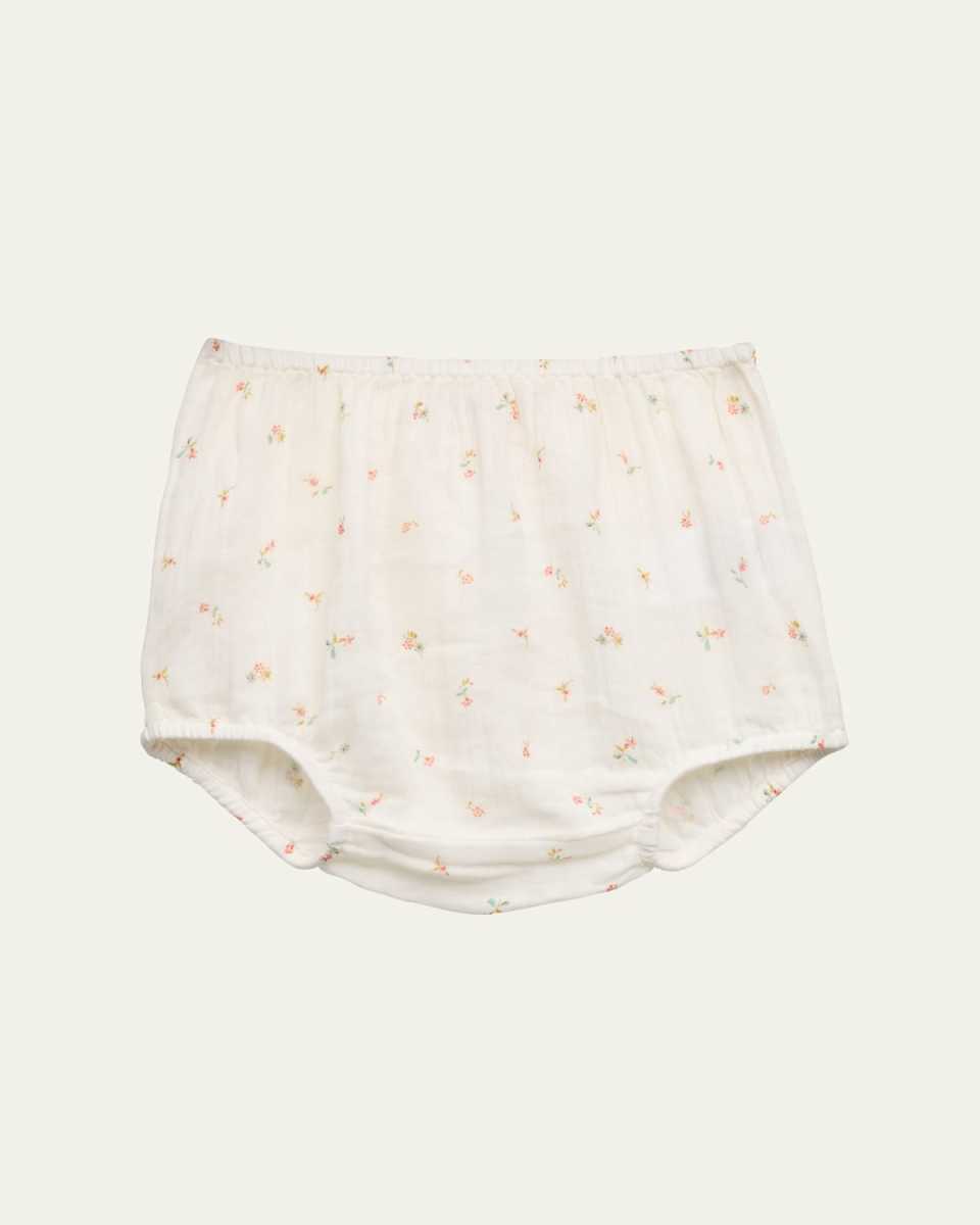 Girl's Floral-Print Bloomers, Size 6M-