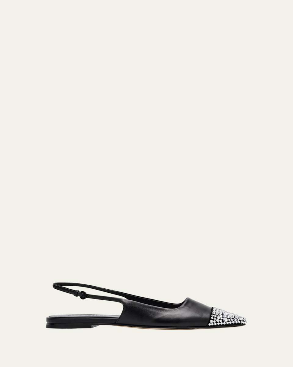 Tia Leather Slingback Ballerina Flats