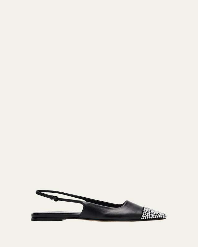 Tia Leather Slingback Ballerina Flats