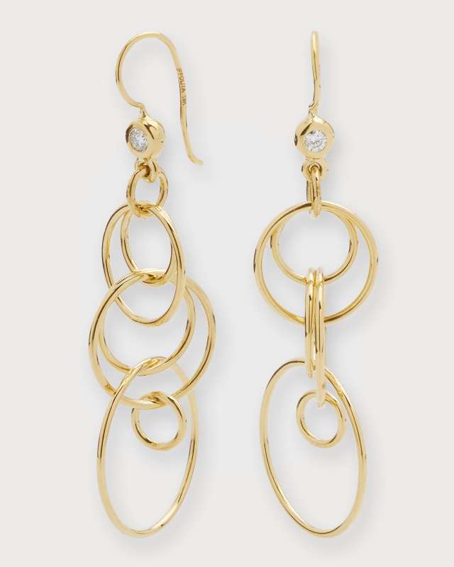 Mini Jet Set Earrings in 18K Gold