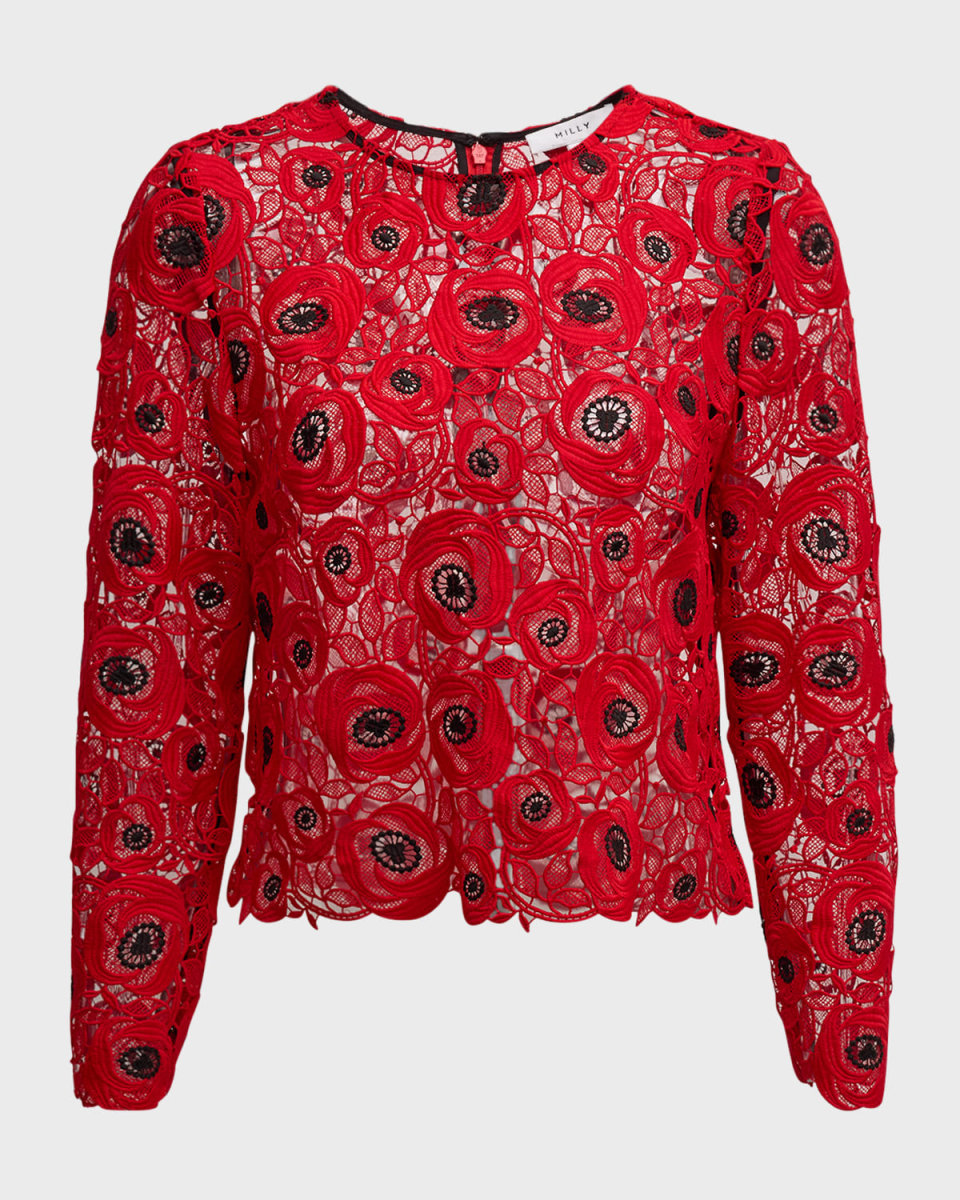 Nori Embroidered Floral Lace Top