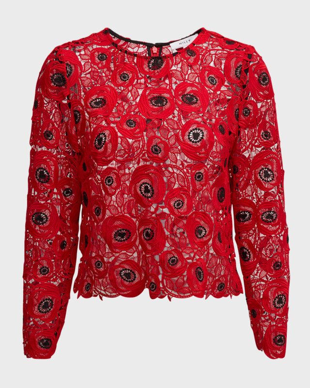 Nori Embroidered Floral Lace Top