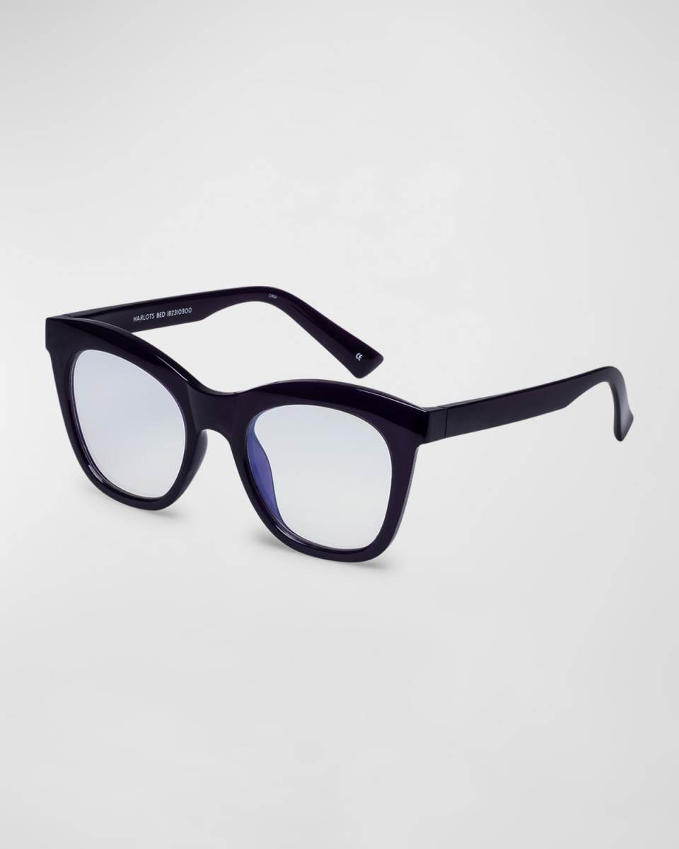 Harlots Bed Clear Plastic Reading Cat-Eye Glasses