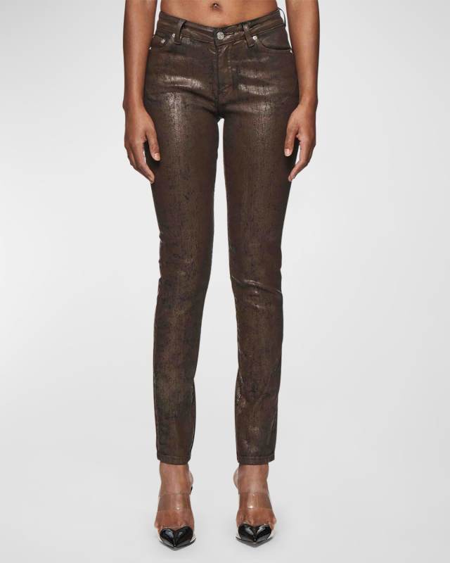 Skinny Mid-Rise Coated Jeans