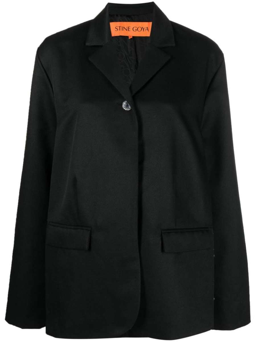 notched-collar single-breasted blazer