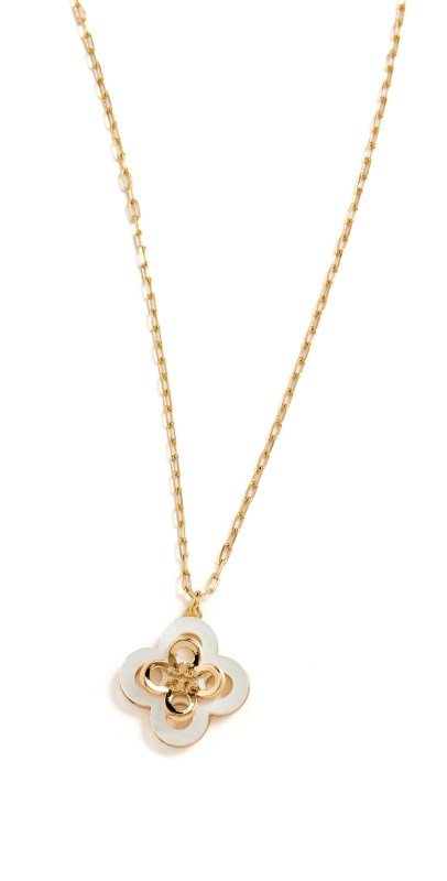 Tory Burch Kira Clover Pendant Necklace Tory Gold/Mother of Pearl