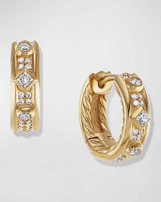 5mm Full Pave Mod Renaissance Huggie Earrings with Diamonds