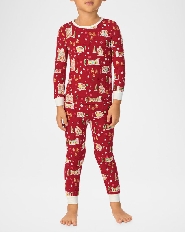 Kid's Exclusive Gingerbread-Print Footie, Size 2-