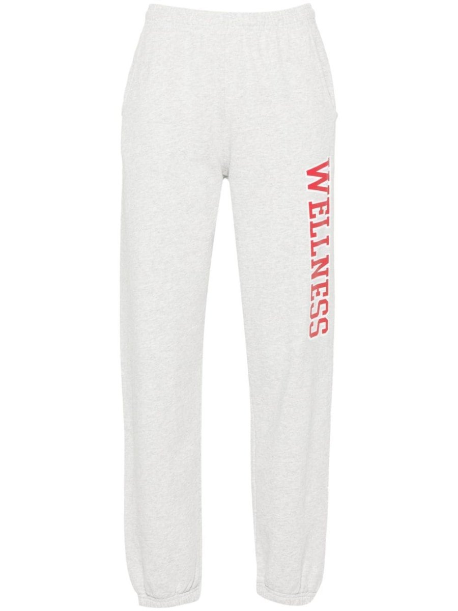 logo-printed mélange trousers