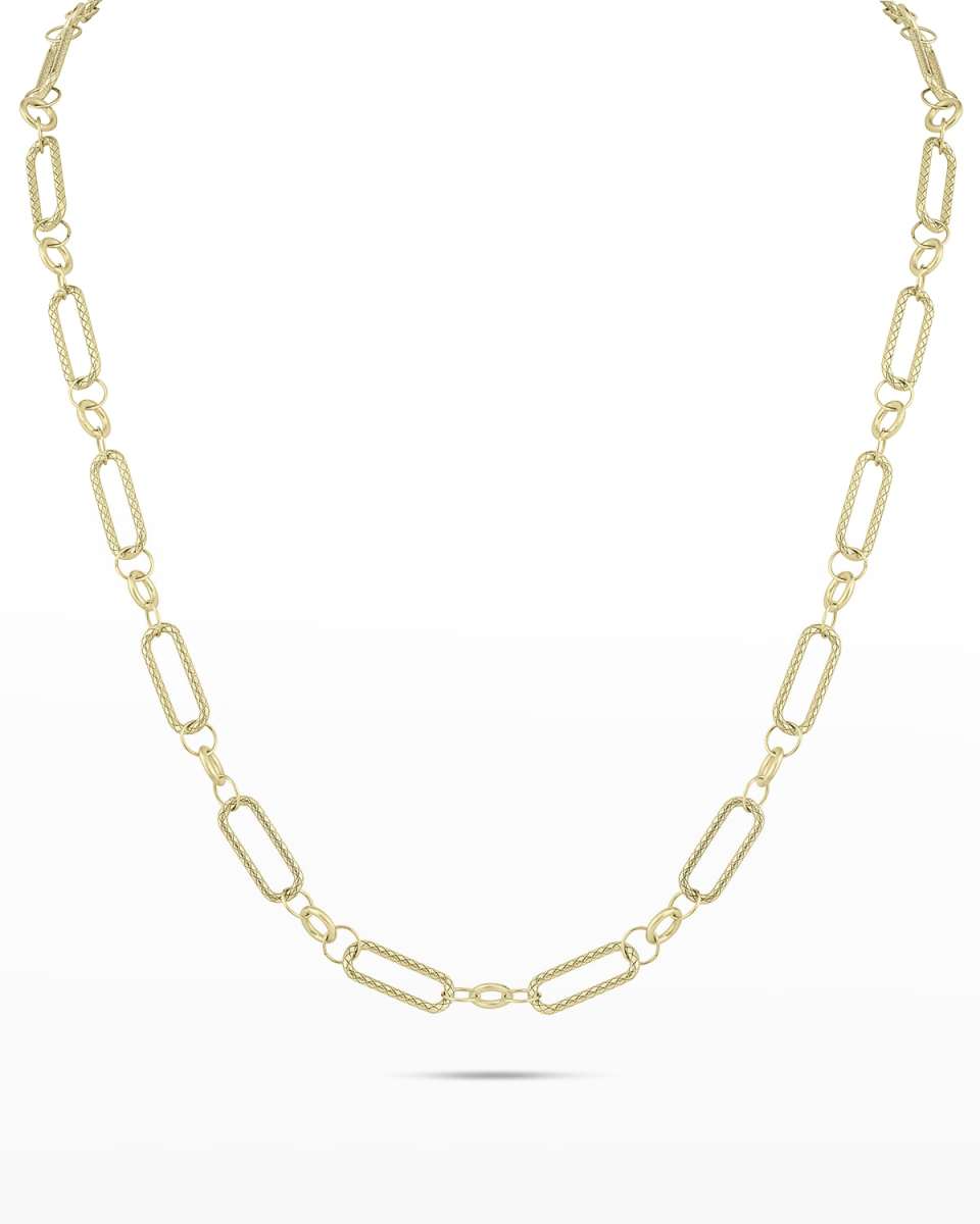 Yellow Gold Grande Paperclip Chain, 22"L
