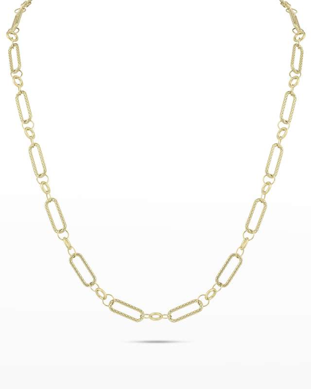 Yellow Gold Grande Paperclip Chain, 22"L