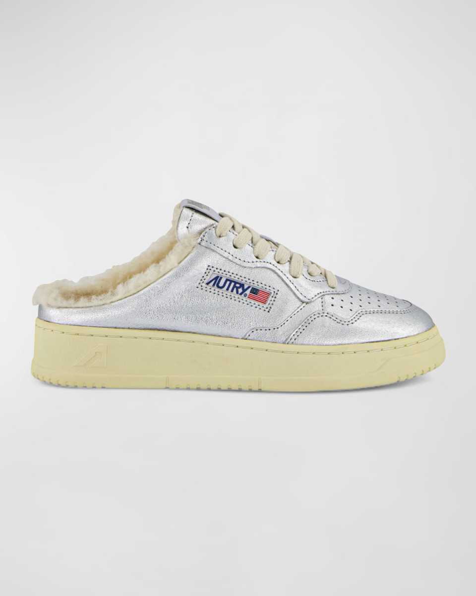 Medalist Metallic Shearling Mule Sneakers