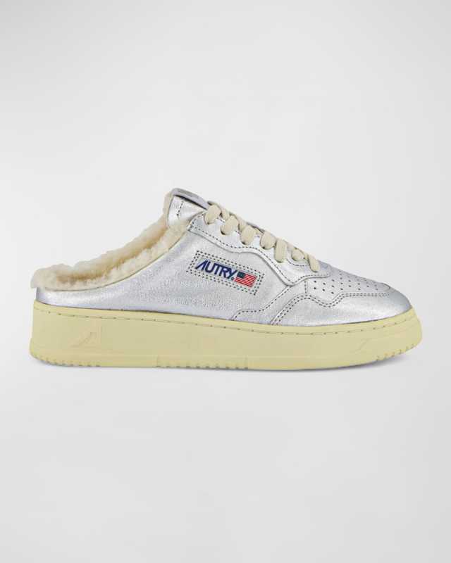 Medalist Metallic Shearling Mule Sneakers