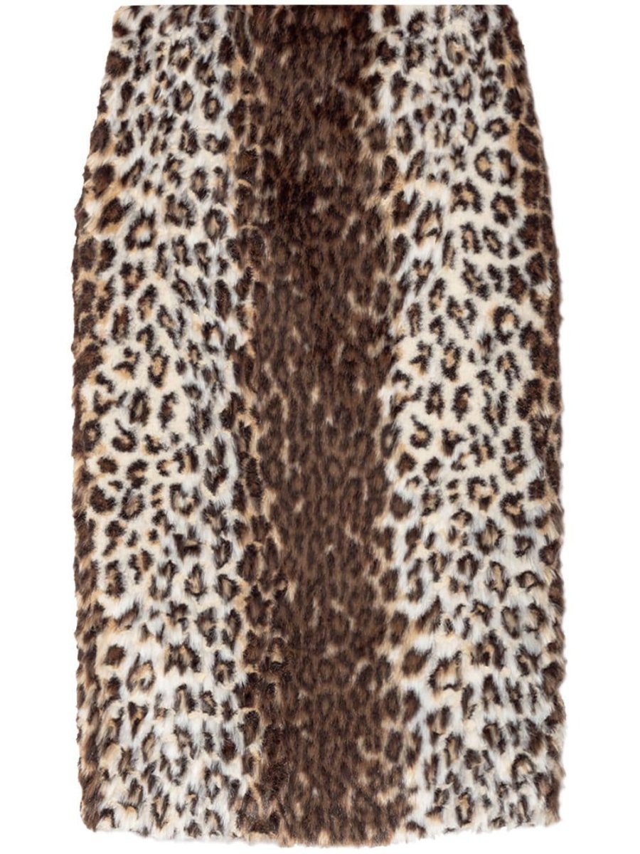 leopard-print midi skirt