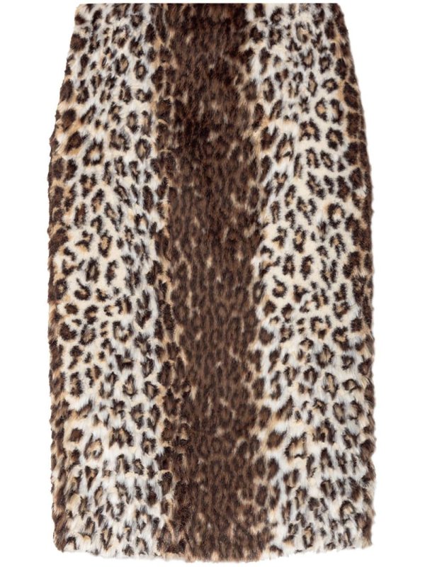 leopard-print midi skirt