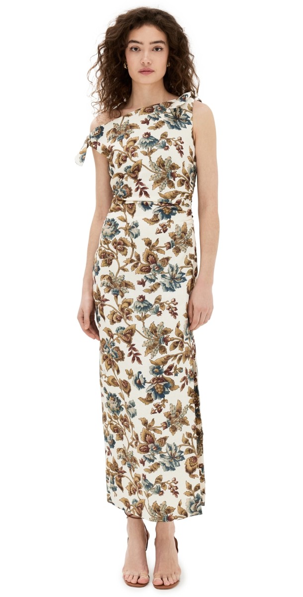 SIR. Eleanora Tie Shoulder Dress Viola Print