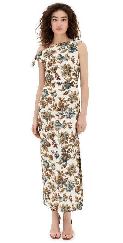 SIR. Eleanora Tie Shoulder Dress Viola Print
