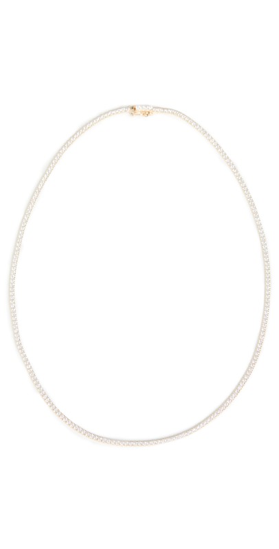 By Adina Eden Classic Thin Tennis Necklace Gold
