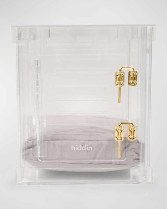 Small Clear View Pet Crate with Golden Latches