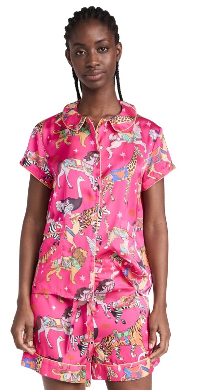 Karen Mabon Carousel PJ Set Red Pink
