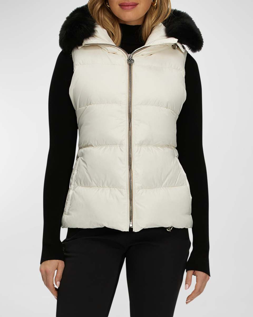 Apres-Ski Vest With Detachable Toscana Lamb Shearling Hood Trim