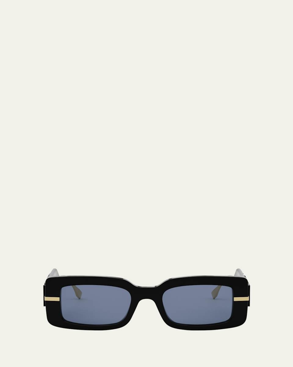 Logo Acetate Rectangle Sunglasses
