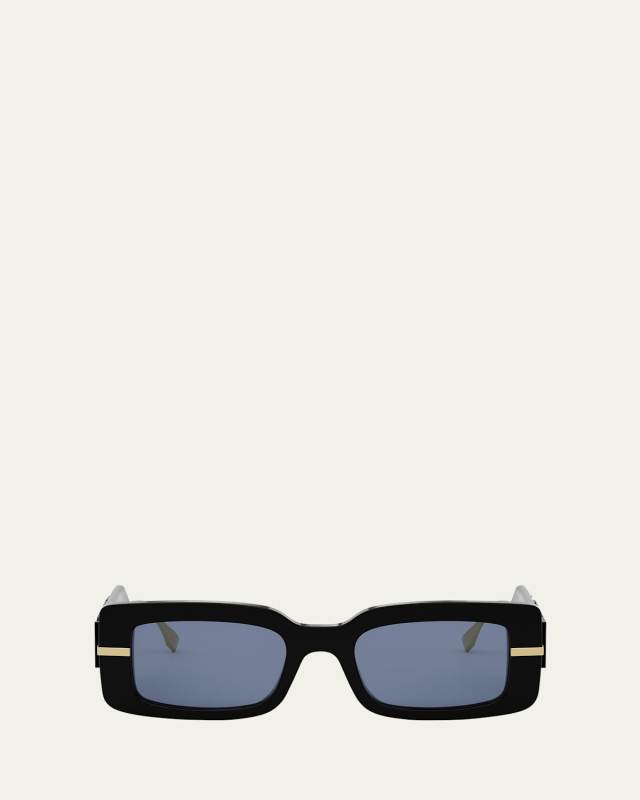 Logo Acetate Rectangle Sunglasses