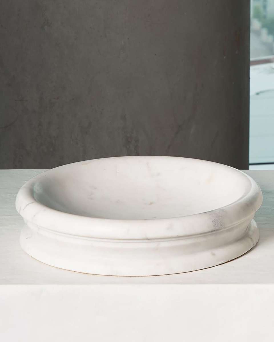 Caroline White Marble Centerpiece