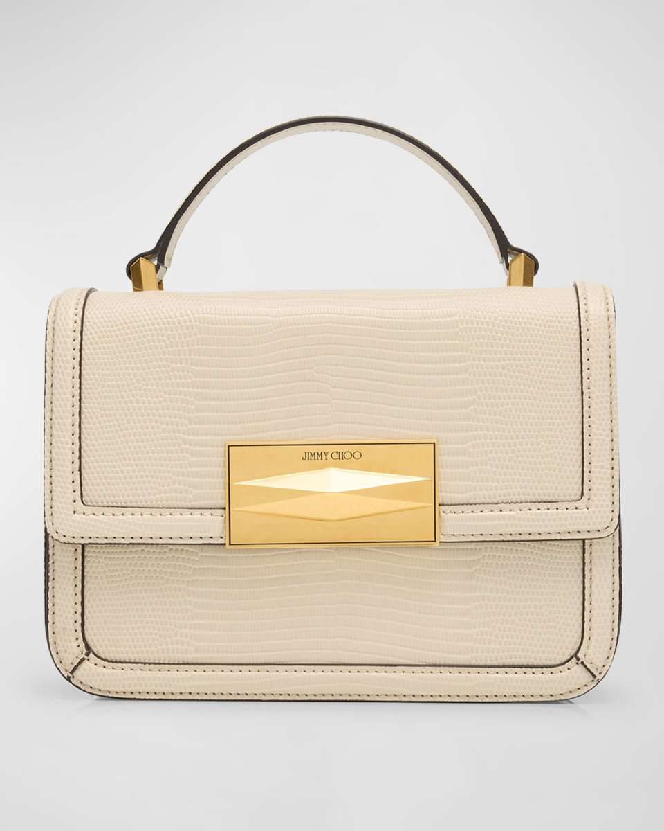 Diamond Flap Leather Top-Handle Bag
