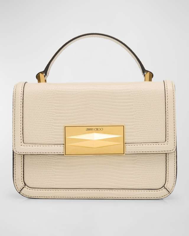 Diamond Flap Leather Top-Handle Bag