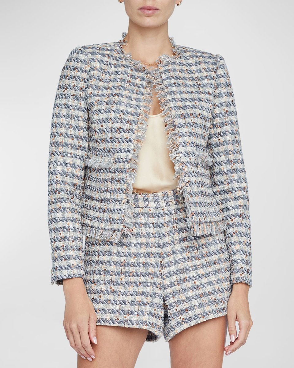 Angelina Plaid Tweed Jacket