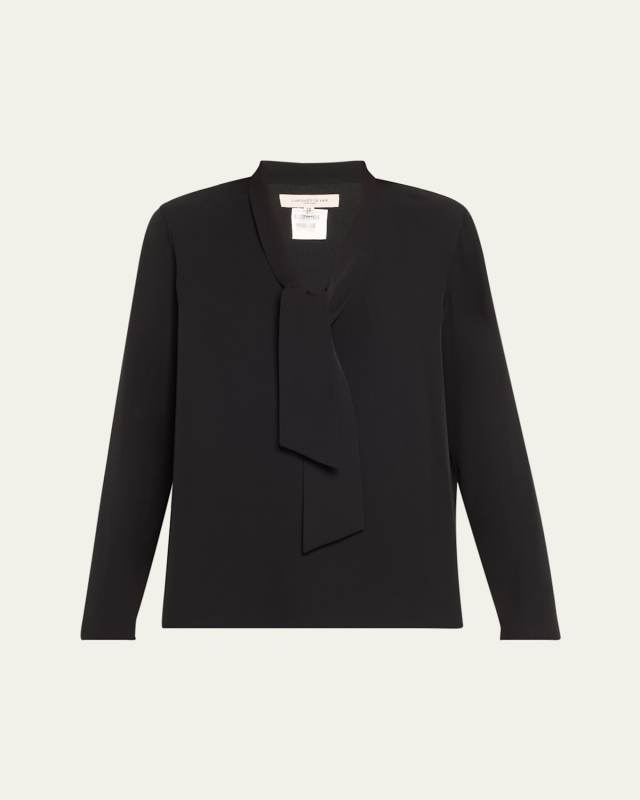 Tie-Neck Silk Blous
