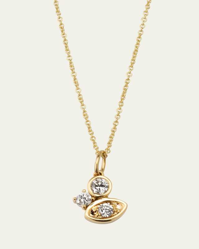 Diamond Marquise Eye Cluster Charm Necklace
