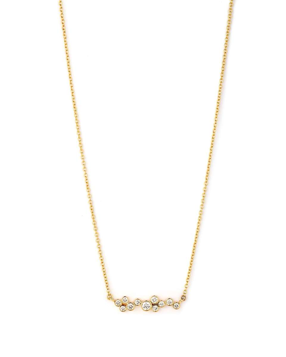 18k Champagne Diamond Baubles Stick Necklace