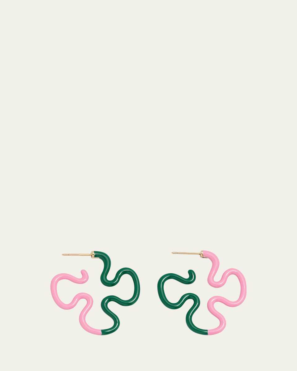 Duo Color Enamel Earrings