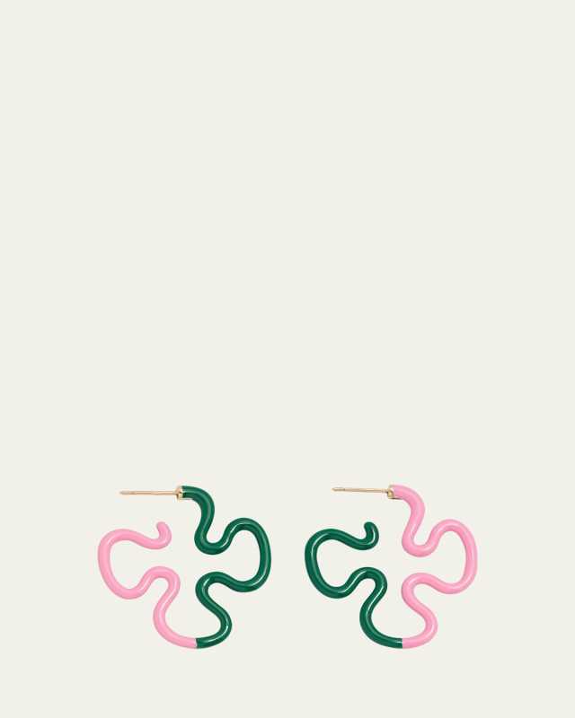 Duo Color Enamel Earrings