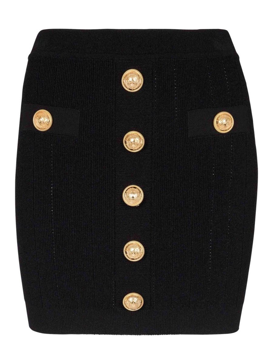 Balmain Jupe Midi - Noir