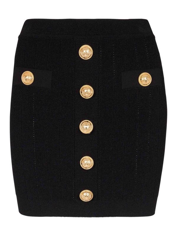 Balmain Jupe Midi - Noir