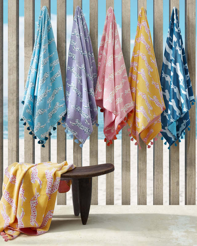Leaping Leopard Beach Towel