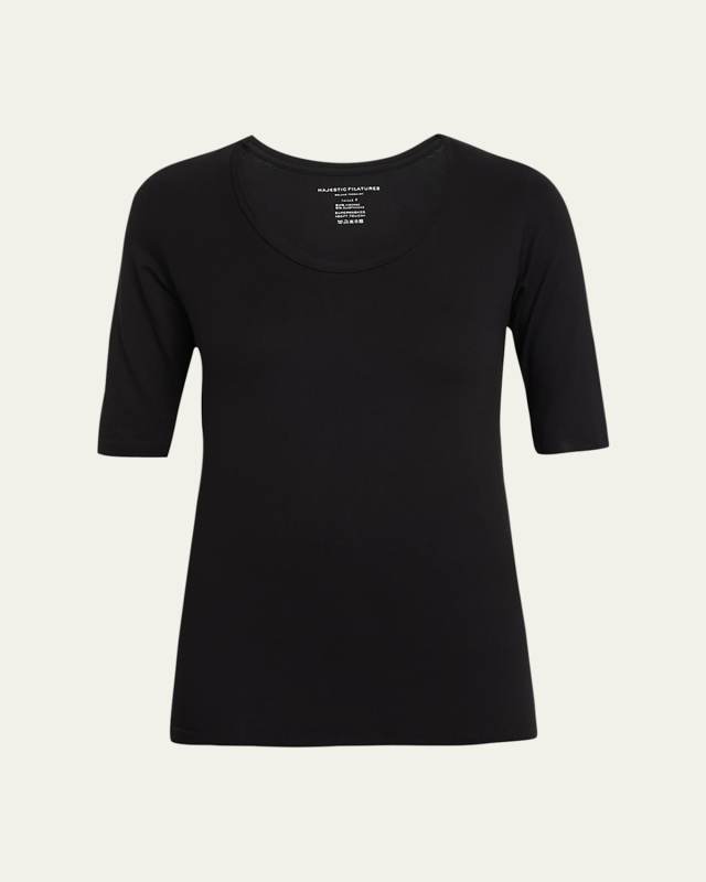 Soft Touch Long-Sleeve Scoop-Neck Tee