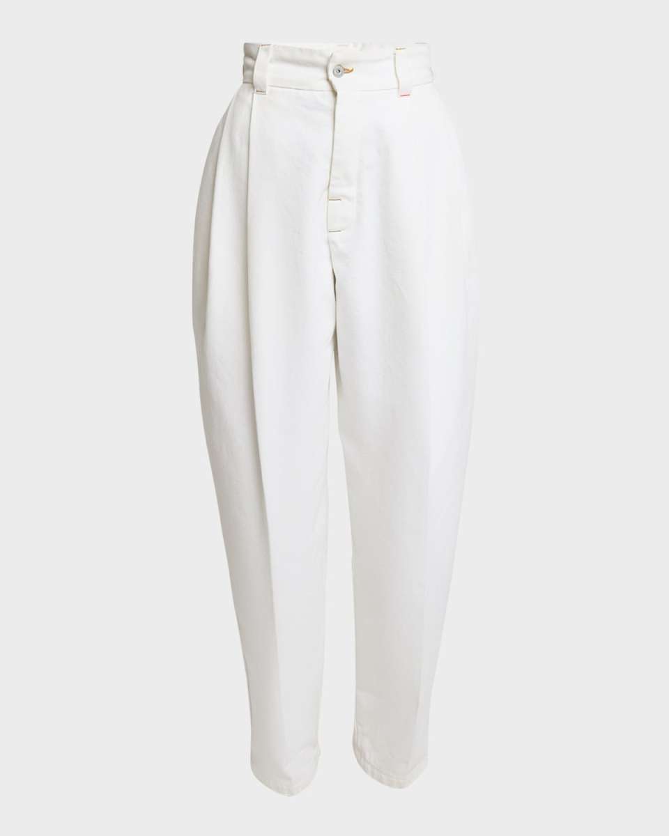 Le De-Nimes Curzio Pleated Straight-Leg Pants