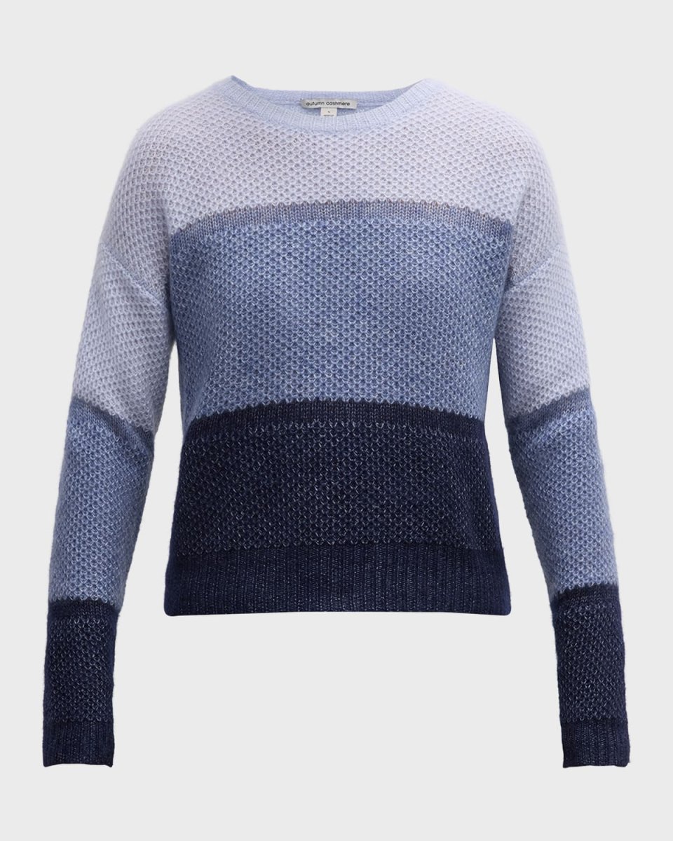 Ombre Colorblock Cashmere-Silk Sweater