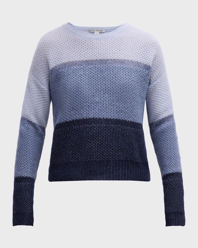 Ombre Colorblock Cashmere-Silk Sweater