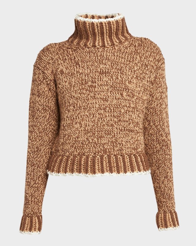 Patterned Wool Turtleneck Sweater