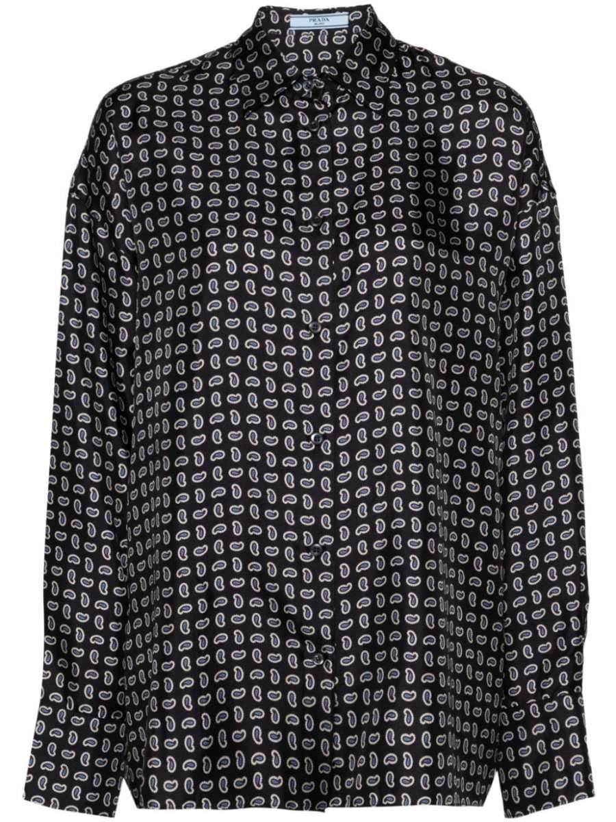 paisley-print silk shirt