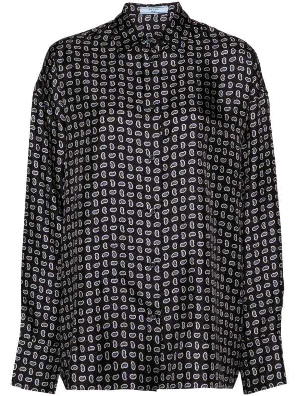 paisley-print silk shirt