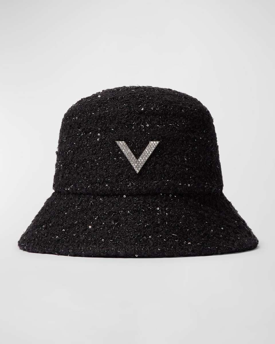 Embellished V-Logo Bucket Hat